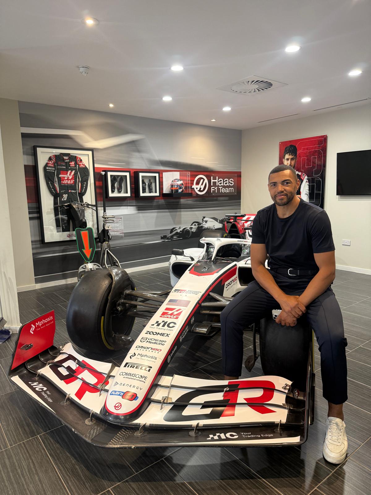 Luther Burrell at the Haas F1 Team facility